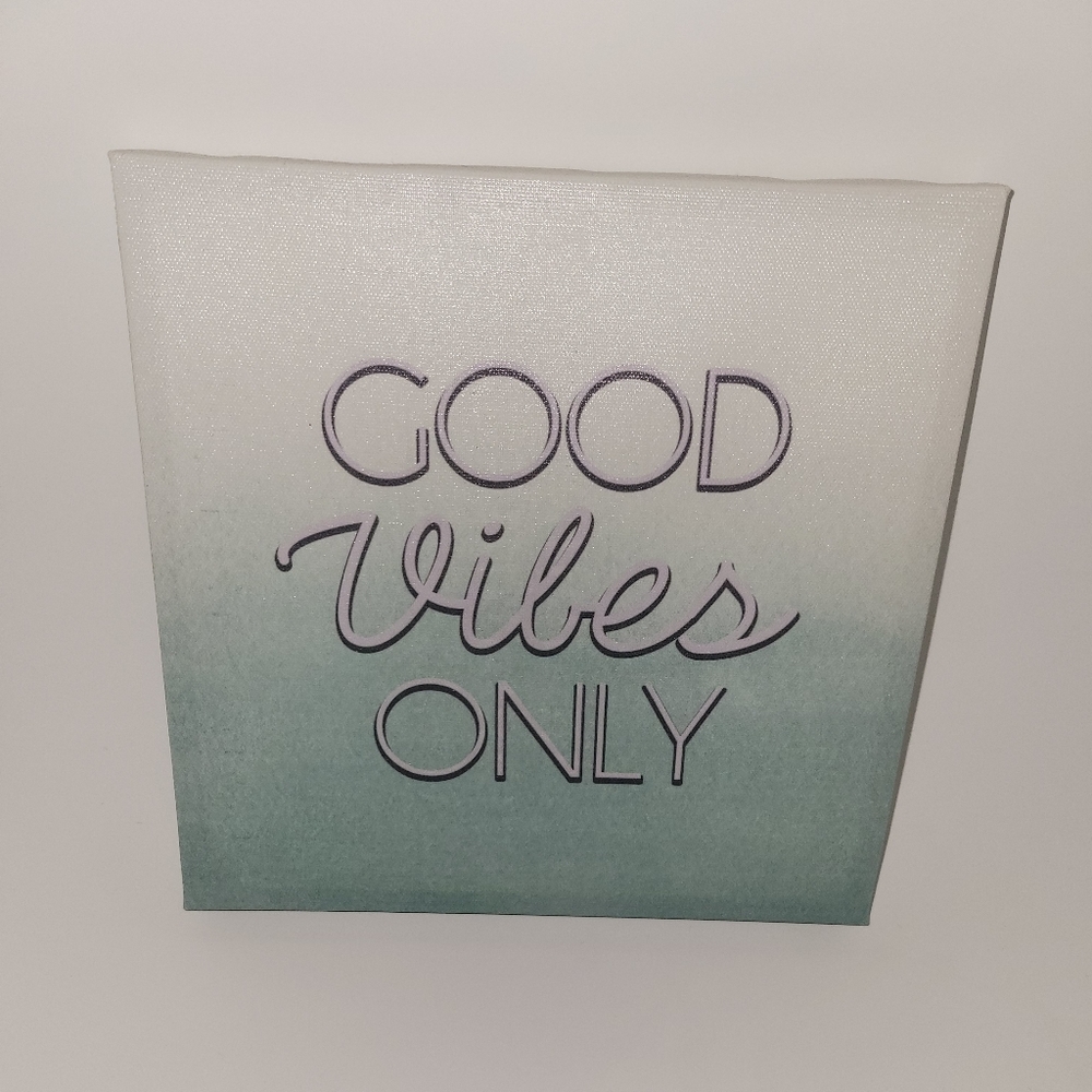 "Good Vibes Only" canvas wall hanging
